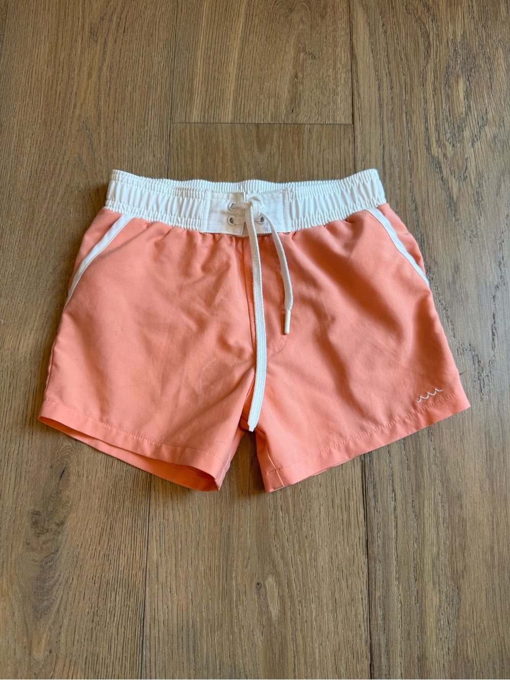 Minnow Kids Coral Swim Shorts with White Waistband 7/8yr